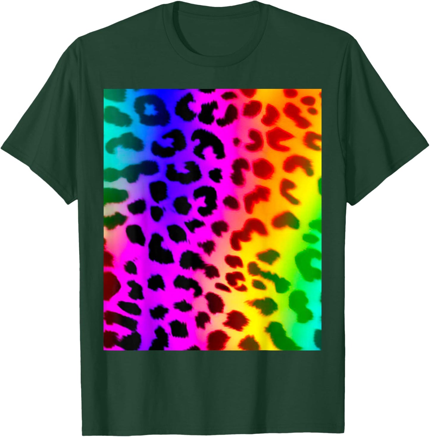 Rainbow Leopard Animal Print T-Shirt - T-Shirt | Forest