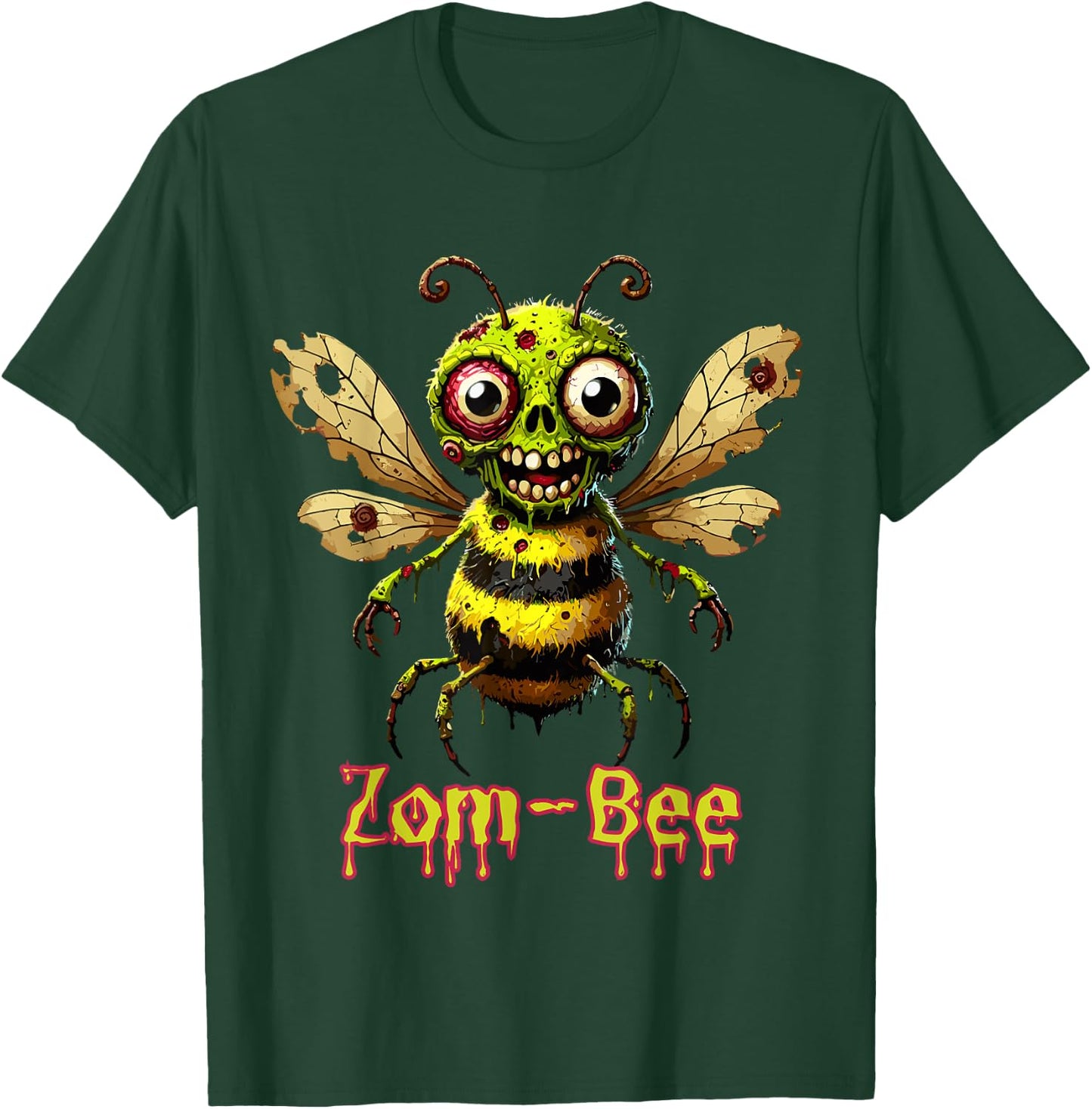 Zom-Bee Shirt Adorably Creepy Zombie Bee Cartoon Halloween T-Shirt - T-Shirt | Forest