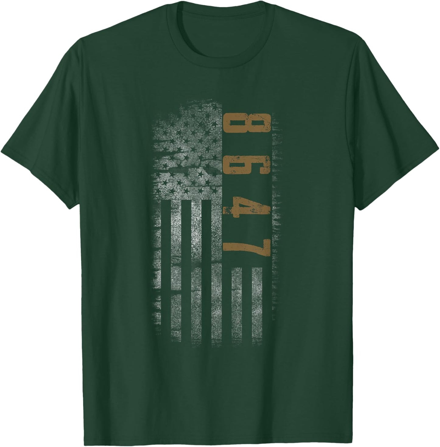 Retro Vintage 8647 86 47 US Flag T-Shirt - T-Shirt | Forest