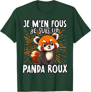 Je M'en Fous Je Suis Un Panda Roux - Cute Red Panda , Black, S T-Shirt - T-Shirt | Forest
