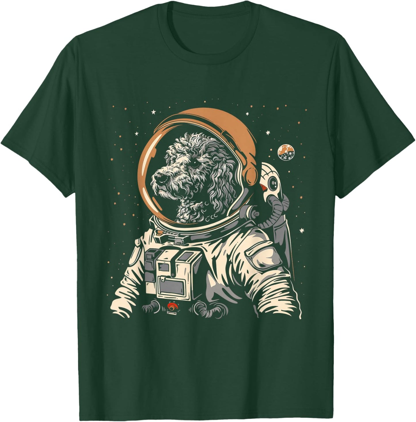 Poodle Labradoodle Astronaut Funny Cute Dog Space Suit T-Shirt - T-Shirt | Forest