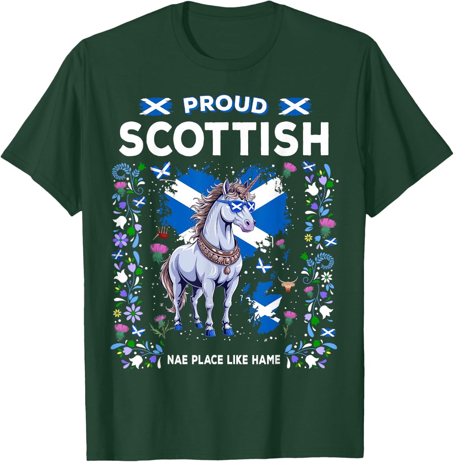 Scottish Unicorn Flag Costume Idea For Kids Scotland Unicorn T-Shirt - T-Shirt | Forest