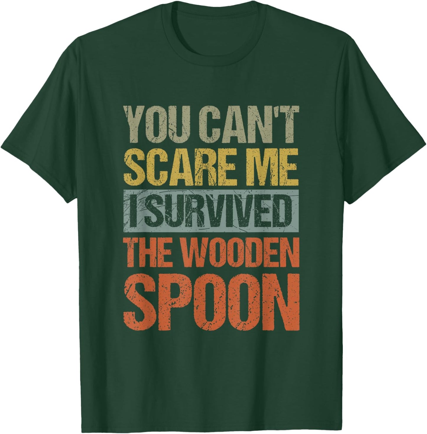 Funny Retro Vintage Wooden Spoon Survivor T-Shirt - T-Shirt | Forest