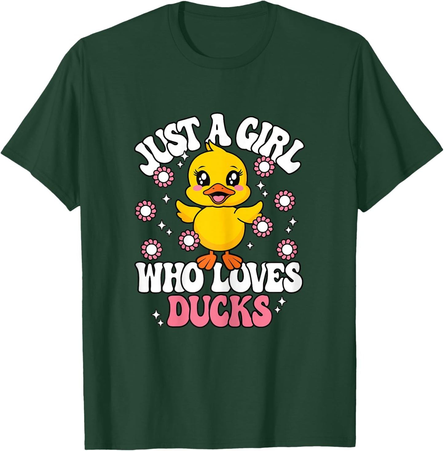 Just A Girl Who Loves Ducks Cute Duck Girls Kids T-Shirt - T-Shirt | Forest