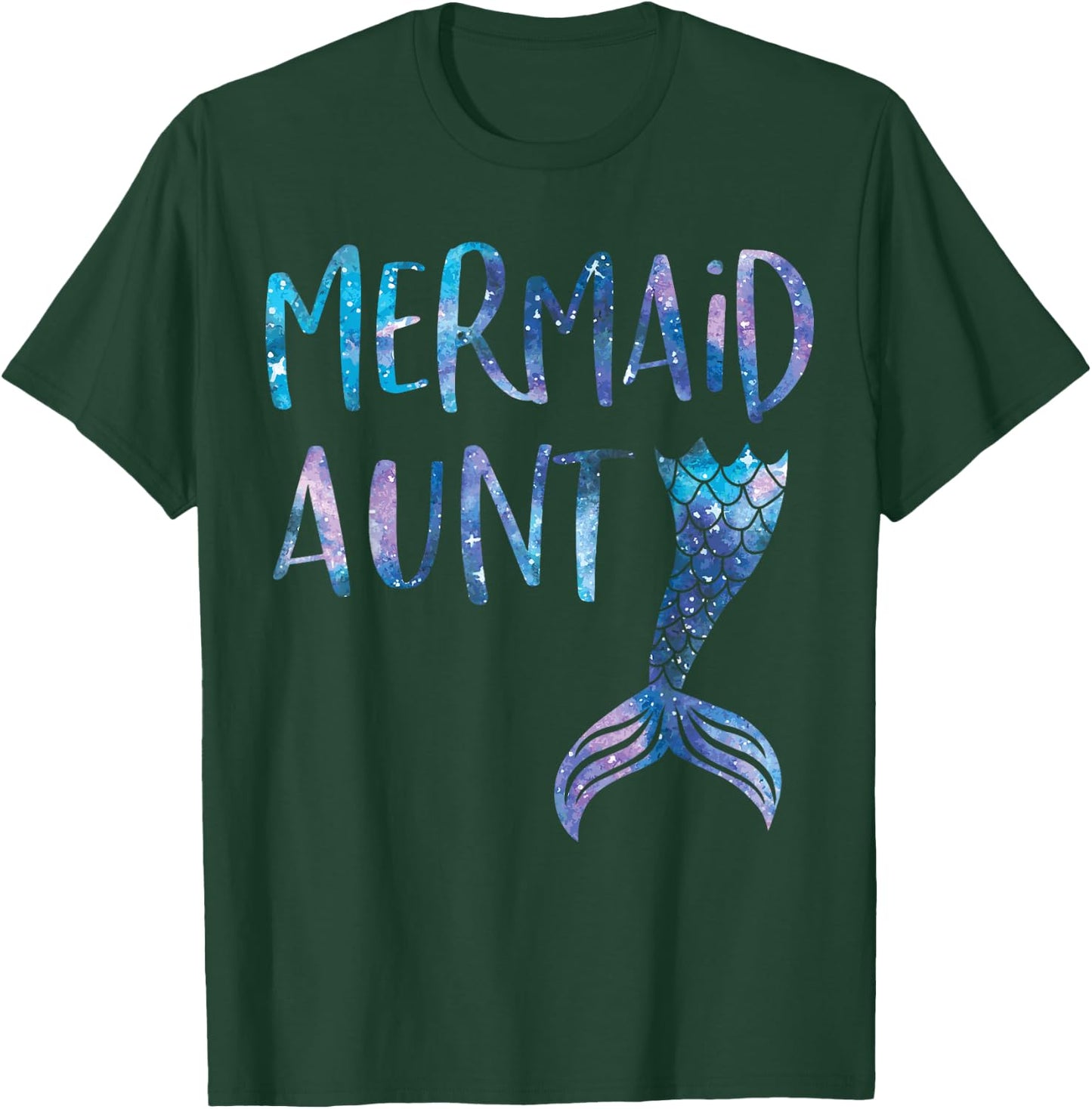 Mermaid Aunt Tail Matching Mermaid Squad Birthday Party T-Shirt - T-Shirt | Forest