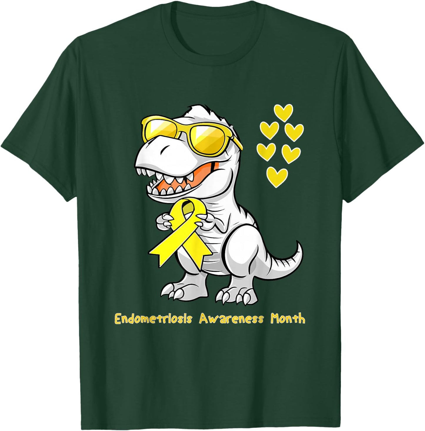 T-rex Dinosaur Endometriosis Awareness Month Dino Toddlers T-Shirt - T-Shirt | Forest