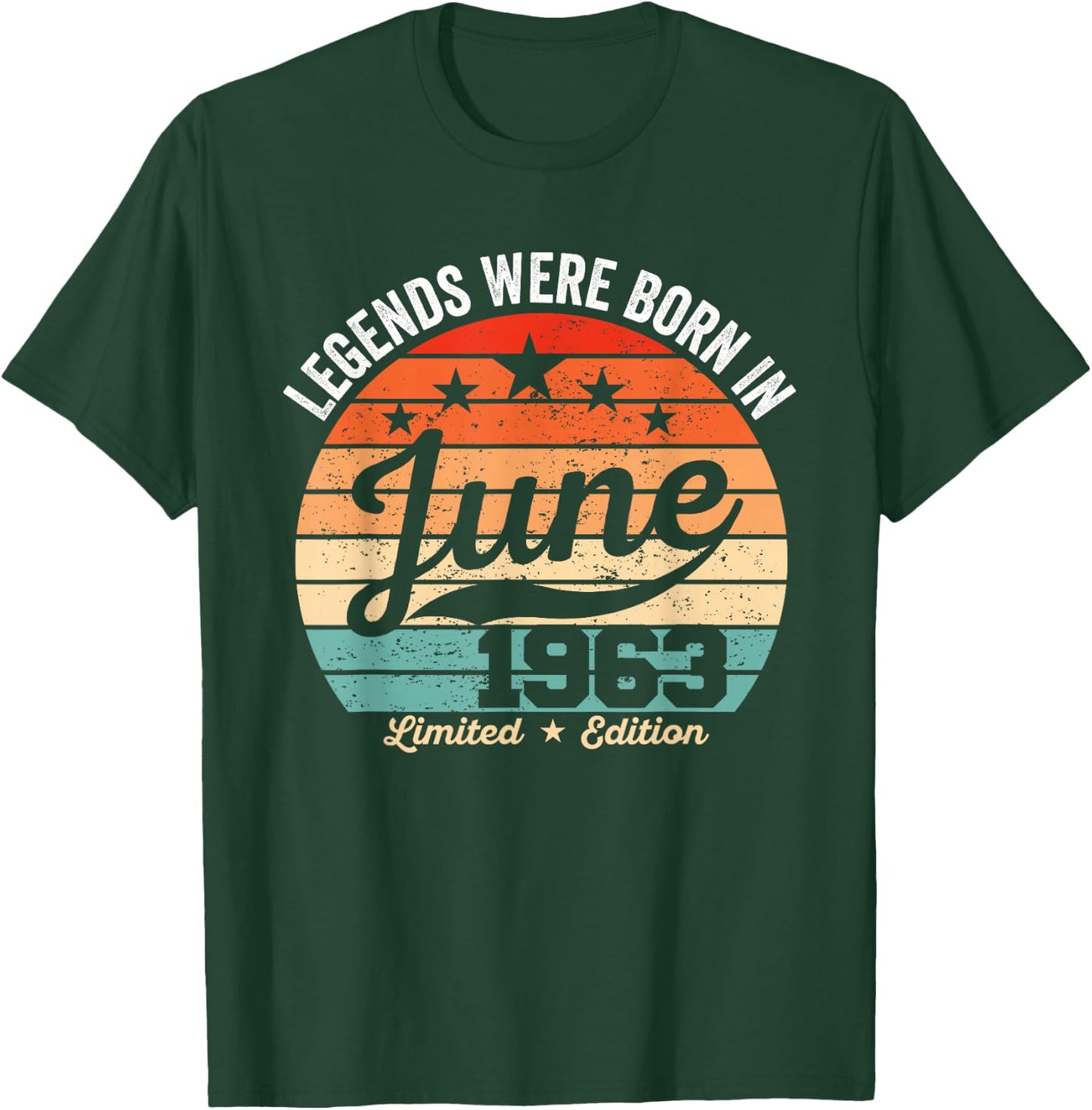 Vintage 63rd Birthday Legends were Born in June 1963 T-Shirt - T-Shirt | Forest