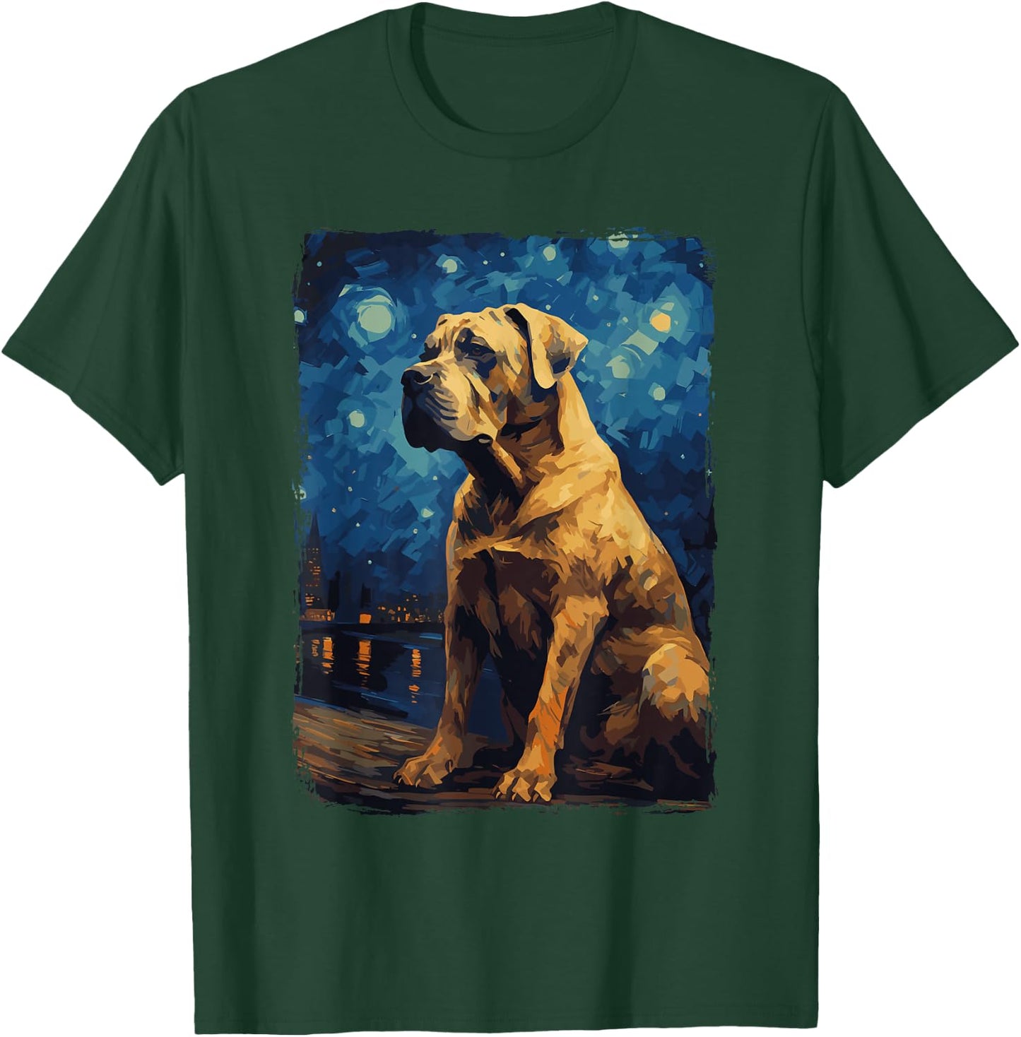 Presa Canario Starry Night Cane Corso Dogo Canario T-Shirt - T-Shirt | Forest