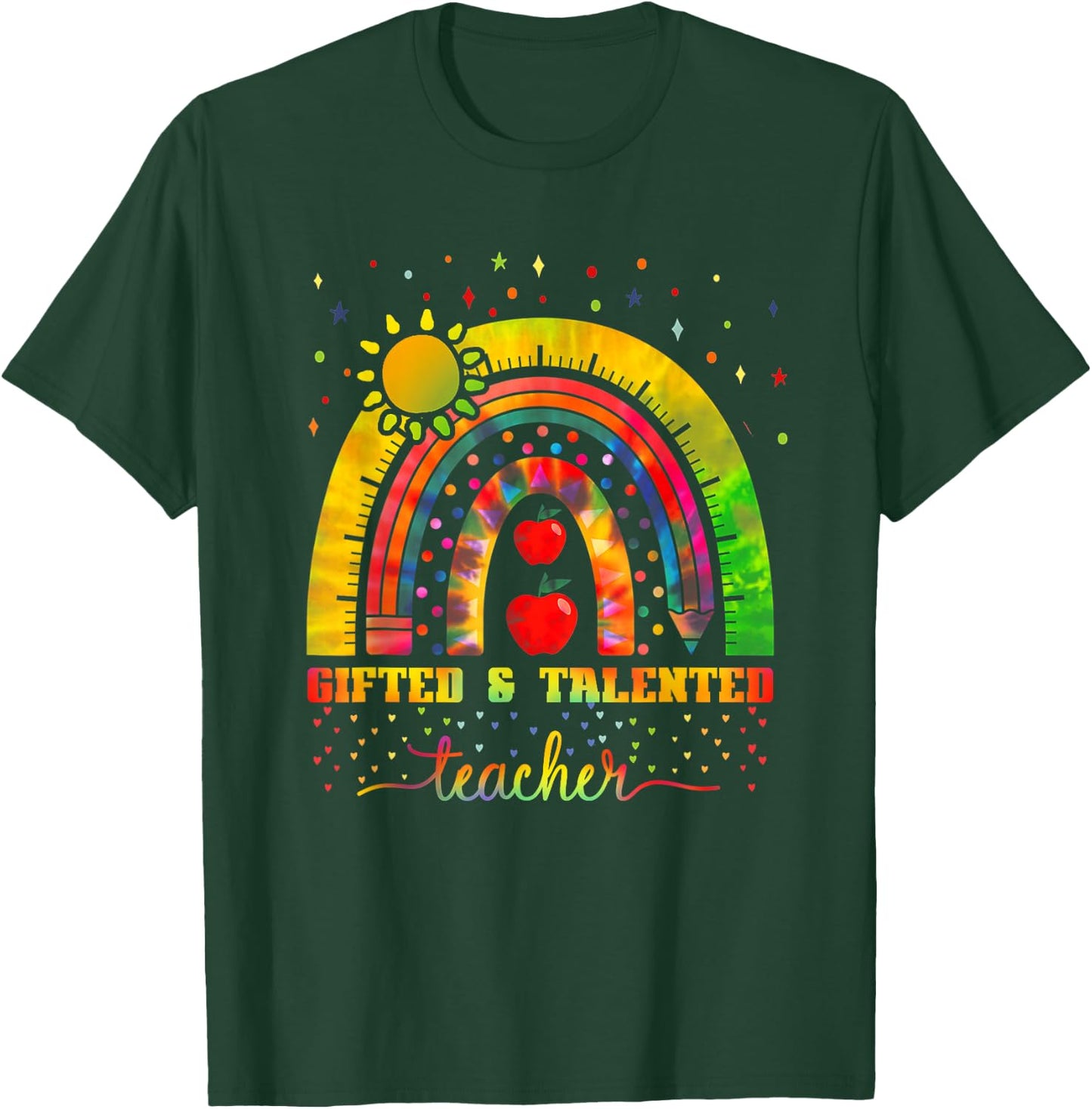 Gifted Education Teacher Rainbow Gifted And Talented Teacher T-Shirt - T-Shirt | Forest