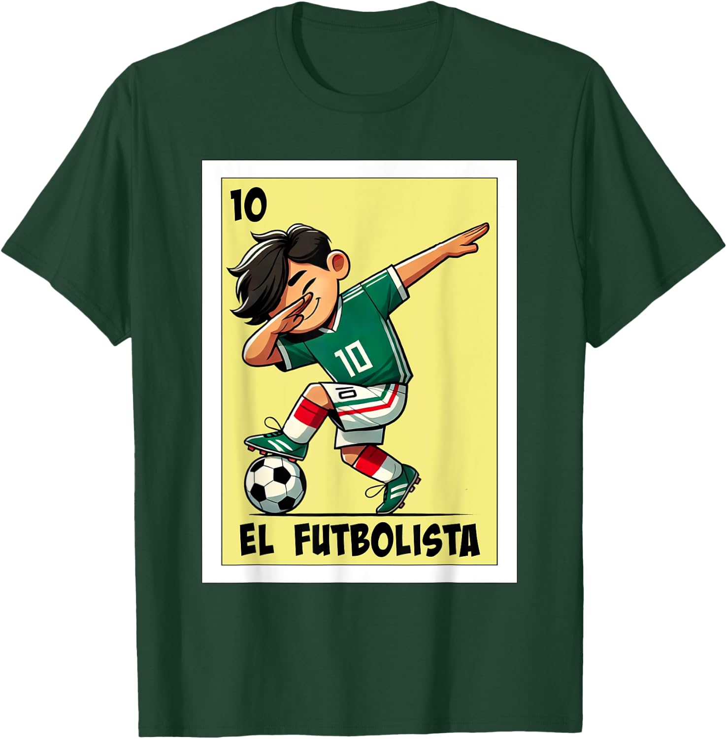 Funny Mexican Kids Soccer Design - El Futbolista T-Shirt - T-Shirt | Forest