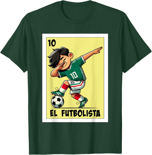 Funny Mexican Kids Soccer Design - El Futbolista T-Shirt - T-Shirt | Forest
