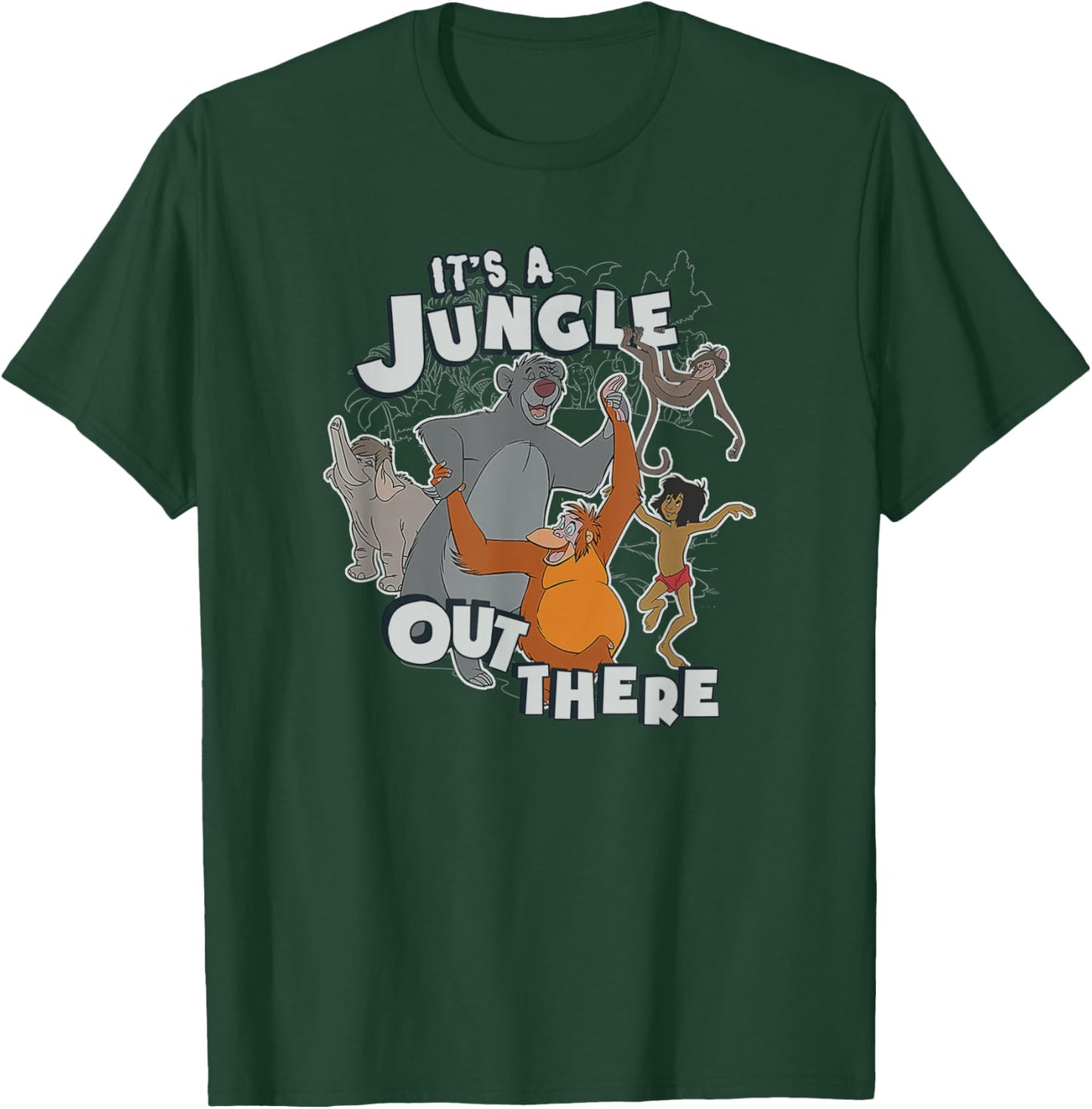 Disney The Jungle Book It's A Jungle Out There Group Poster T-Shirt - T-Shirt | Forest