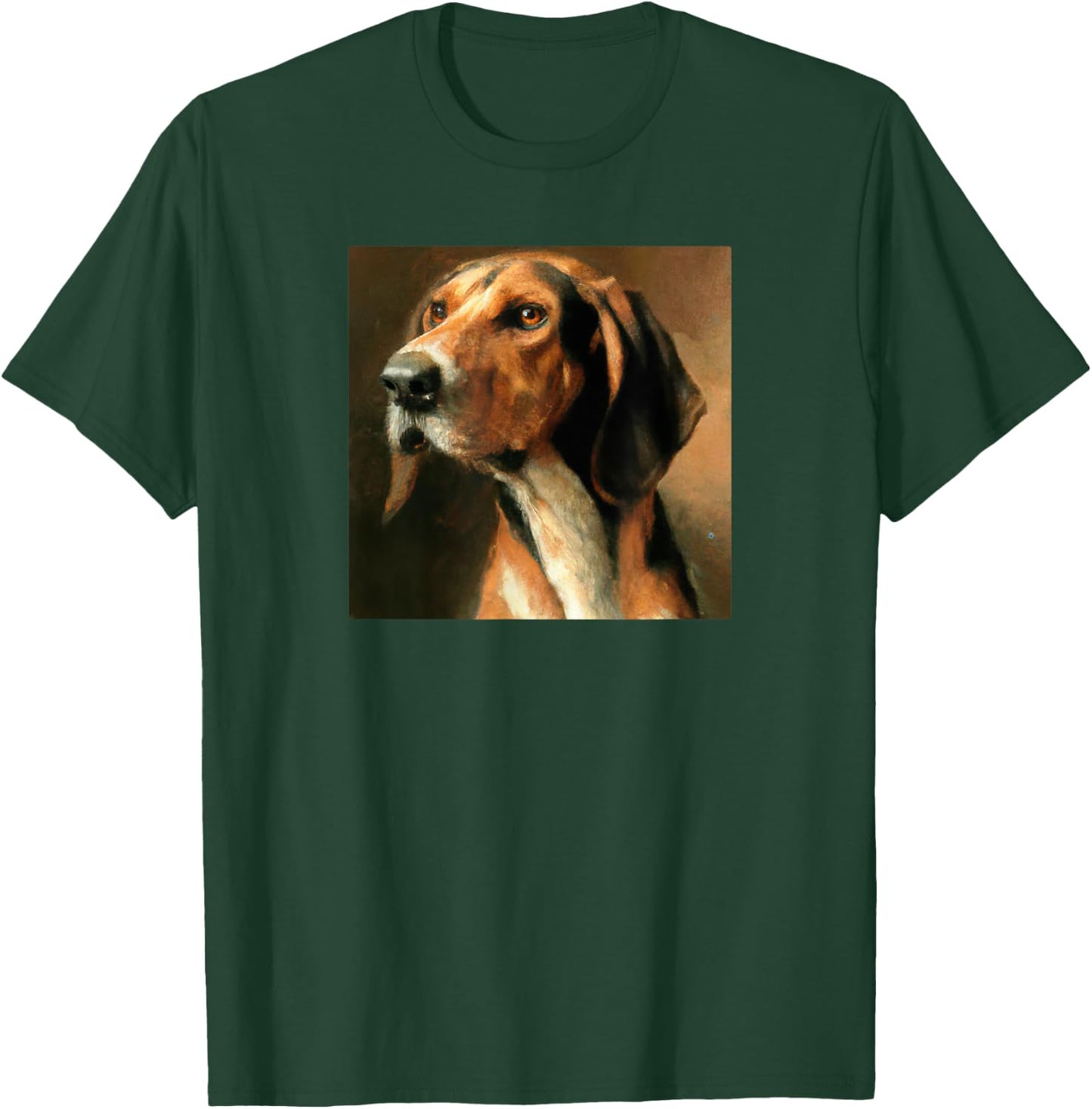 American English Coonhound Portrait Style T-Shirt - T-Shirt | Forest