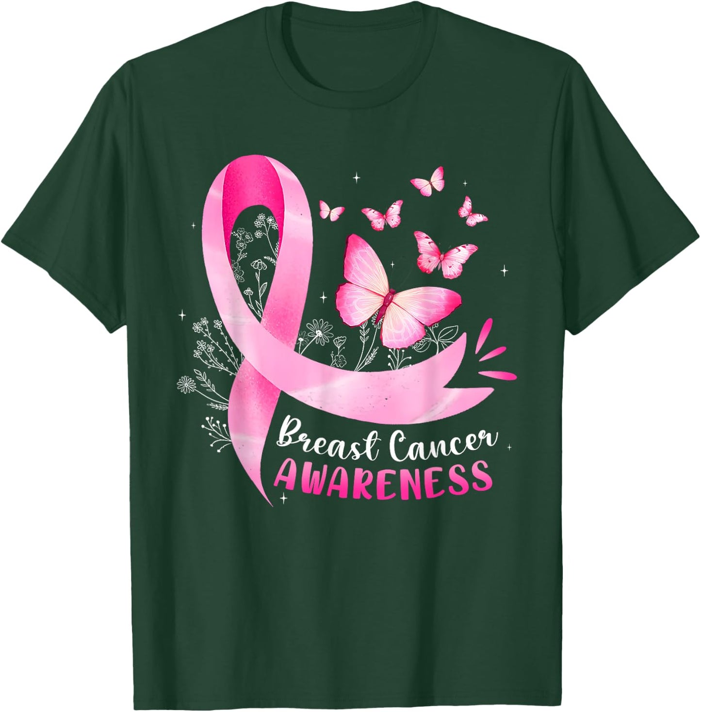 Pink Ribbon In October We Wear Pink Breast Cancer Awareness T-Shirt - T-Shirt | Forest
