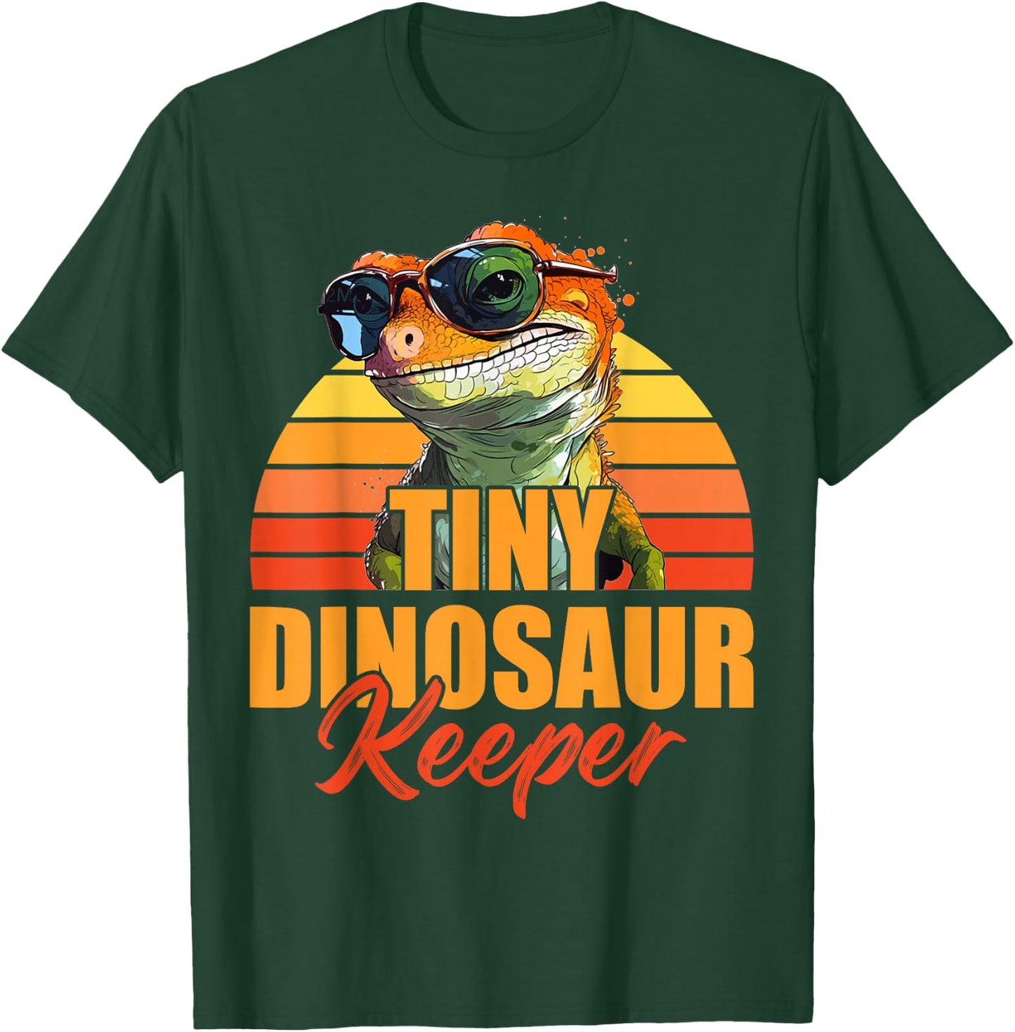 Tiny Dinosaur Keeper Animal Lover Crested Gecko Boy Retro T-Shirt - T-Shirt | Forest