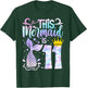 Mermaid 11th Birthday 11 Year Old Girl Eleven Yrs Happy Bday T-Shirt - T-Shirt | Forest
