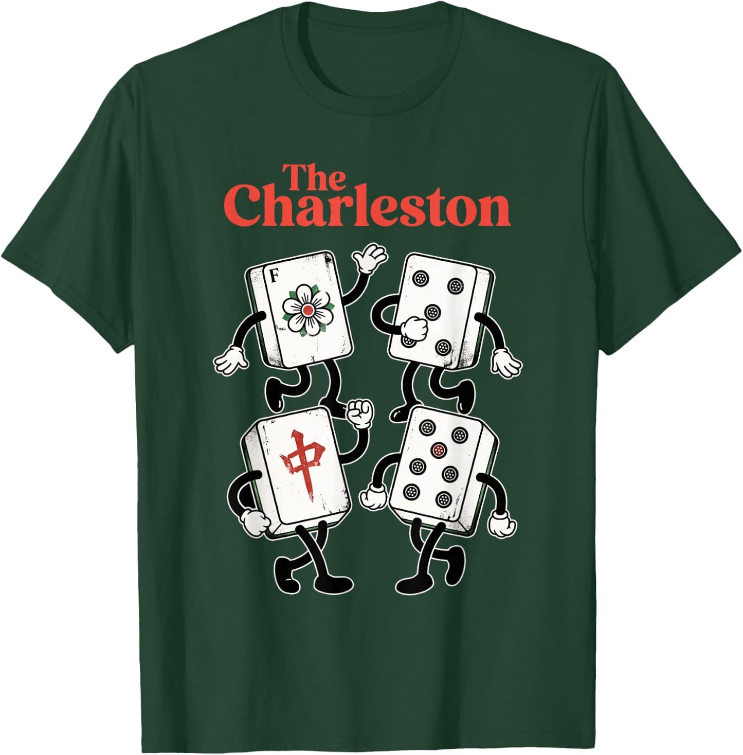 The Charleston Retro Funny Mahjong Player Men Women T-Shirt - T-Shirt | Forest