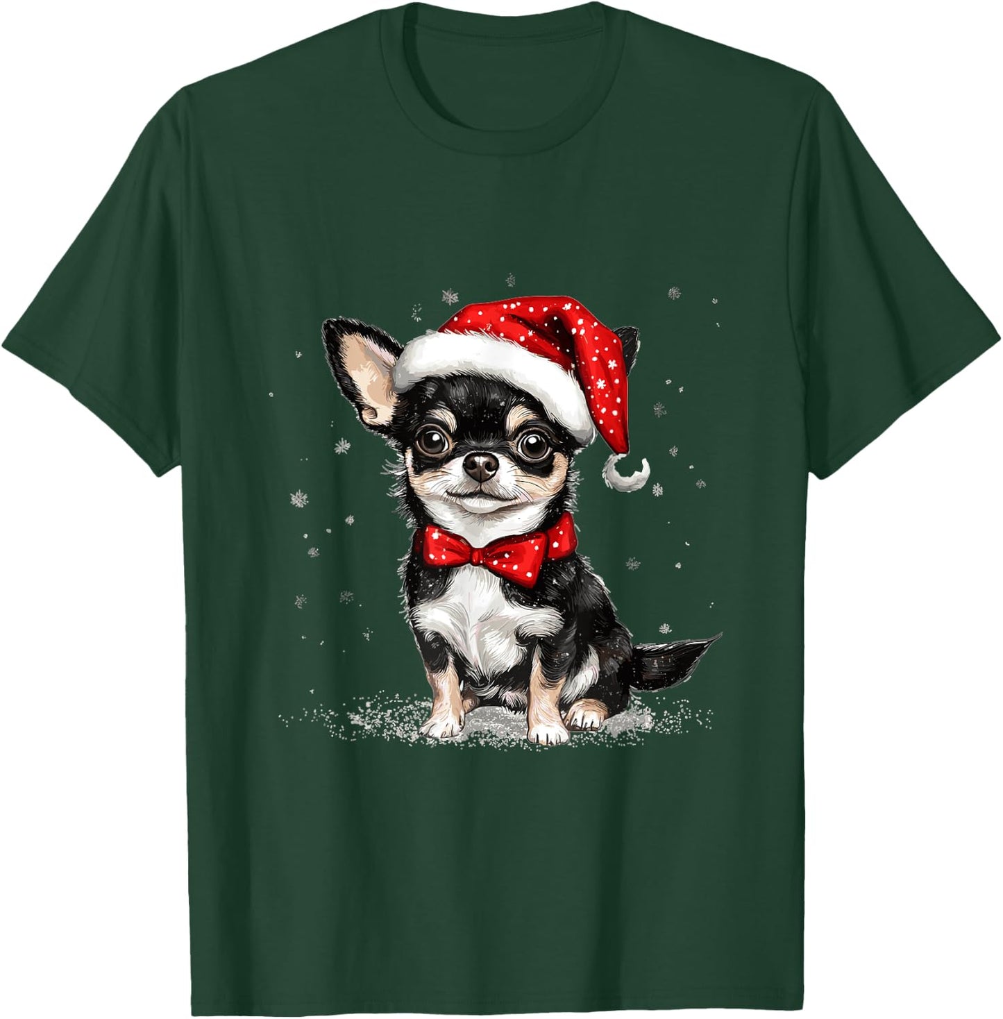 Dog Chihuahua Chiwawa Christmas , Black, S T-Shirt - T-Shirt | Forest