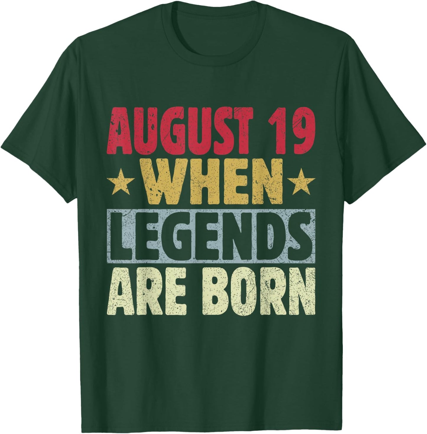 2024 19th Of August Birthday - August 19 Birthday T-Shirt - T-Shirt | Forest