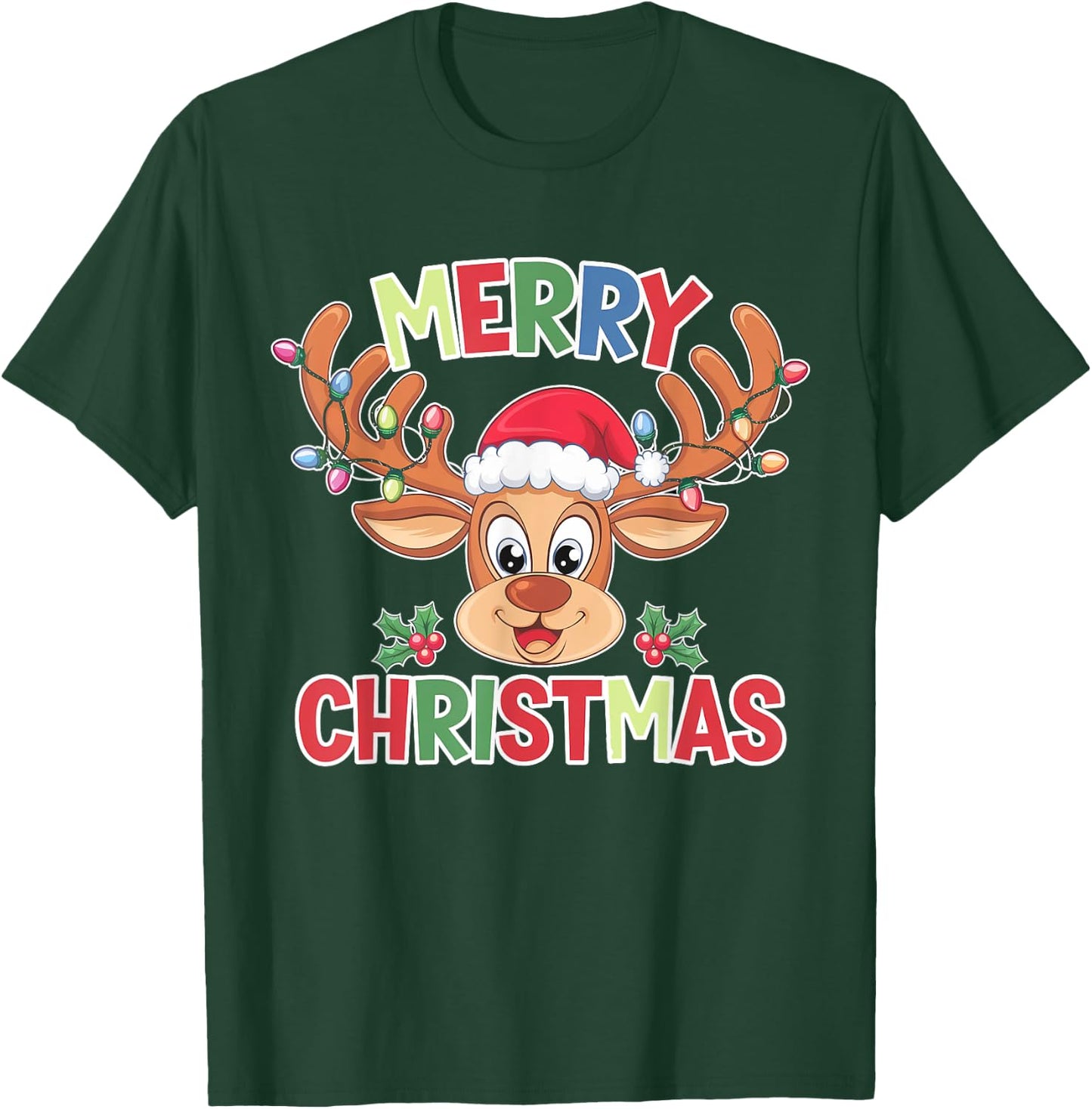 Merry Christmas Reindeer Xmas Family Men Women T-Shirt - T-Shirt | Forest