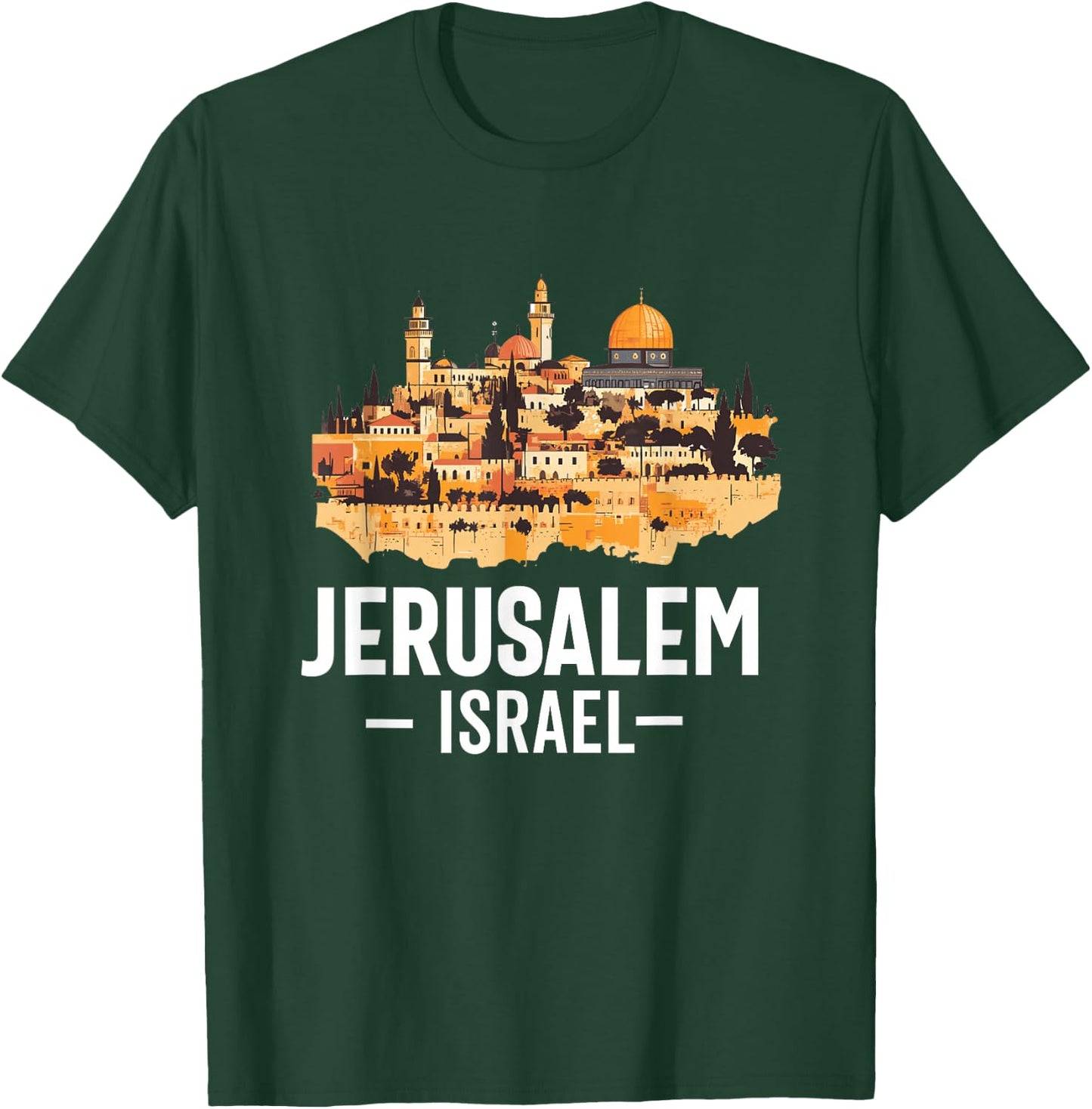 Jérusalem Israël Skyline Souvenir Israélien Juif Femme Homme T-Shirt - T-Shirt | Forest