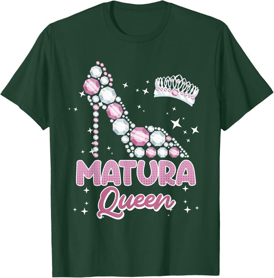 Matura Queen 2026 Maturantin Schulabschluss Mädchen T-Shirt - T-Shirt | Forest