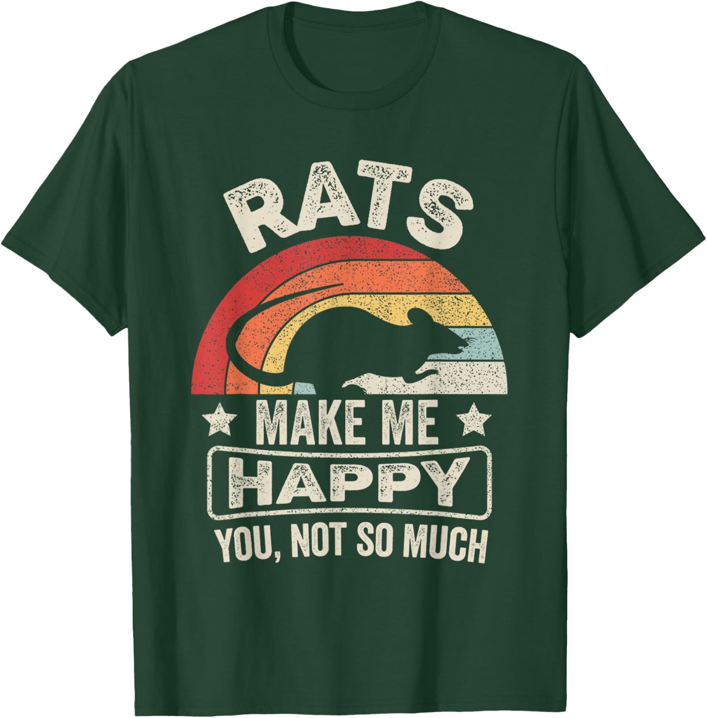Retro Rats Make Me Happy You Not So Much Rat Lover T-Shirt - T-Shirt | Forest
