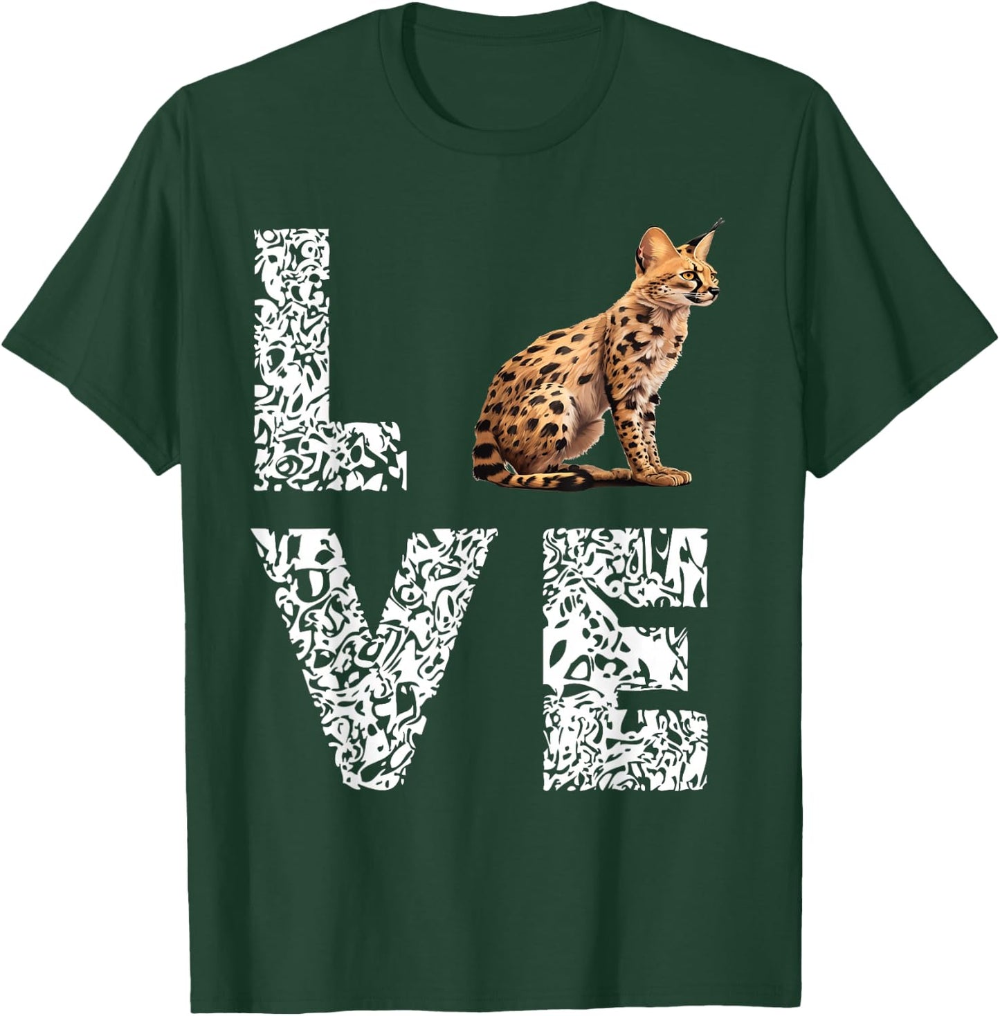 Serval Love Leopard African Wildcat Serval Cat Wild Cat T-Shirt - T-Shirt | Forest