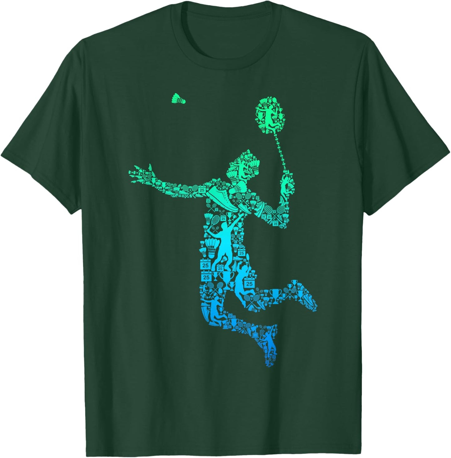 Badminton Shuttlecock Badminton Player Men Children Boys T-Shirt - T-Shirt | Forest