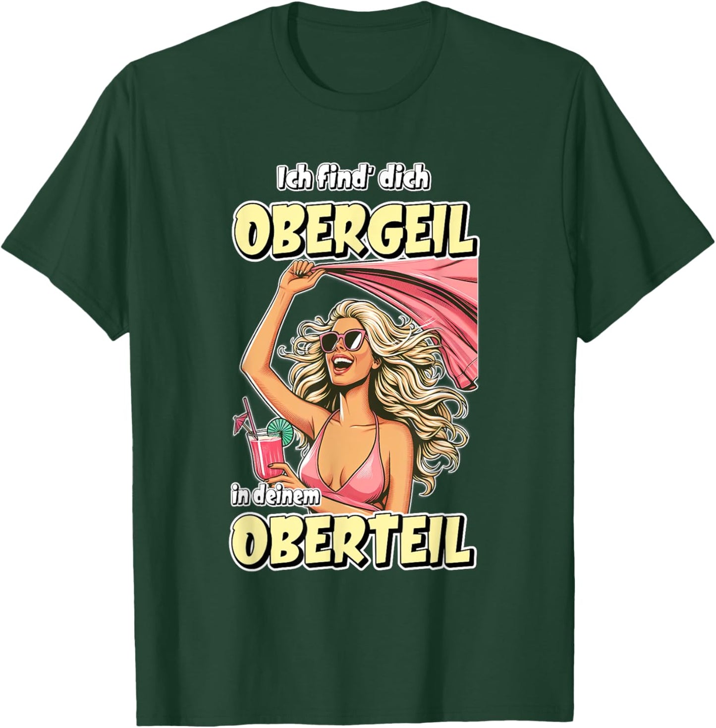 Obergeil Malle Party, Malle Hit 2024, Glück Isi , black T-Shirt - T-Shirt | Forest
