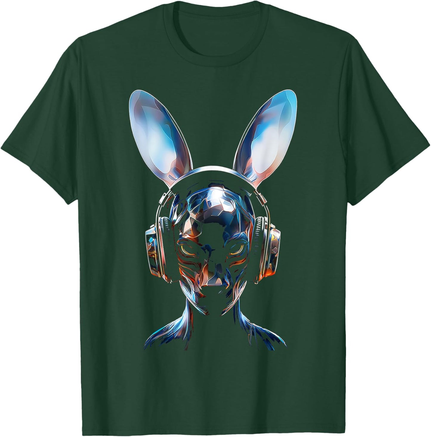 Anime Headphone Art Graphic Human Rabbit Anime T-Shirt - T-Shirt | Forest