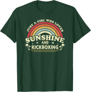 Kickboxing Shirt. A Girl Who Loves Sunshine And Kickboxing T-Shirt - T-Shirt | Forest