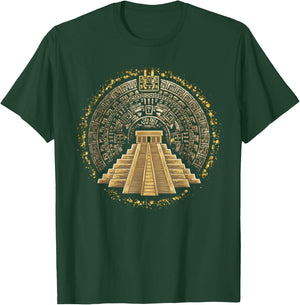 Aztec Calendar Mayan Indigenous Mexican Aztec Jaguar T-Shirt - T-Shirt | Forest