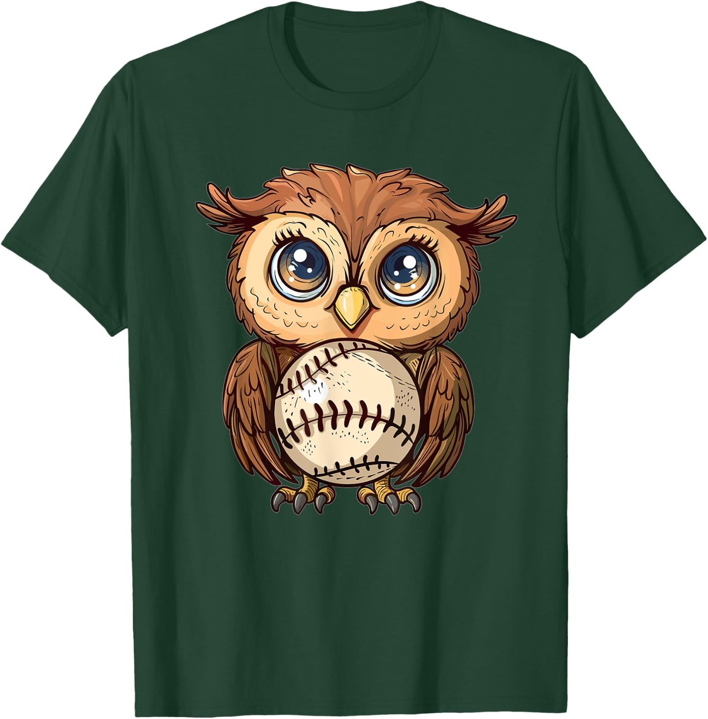 Cute Baseball Owl T-Shirt - T-Shirt | Forest