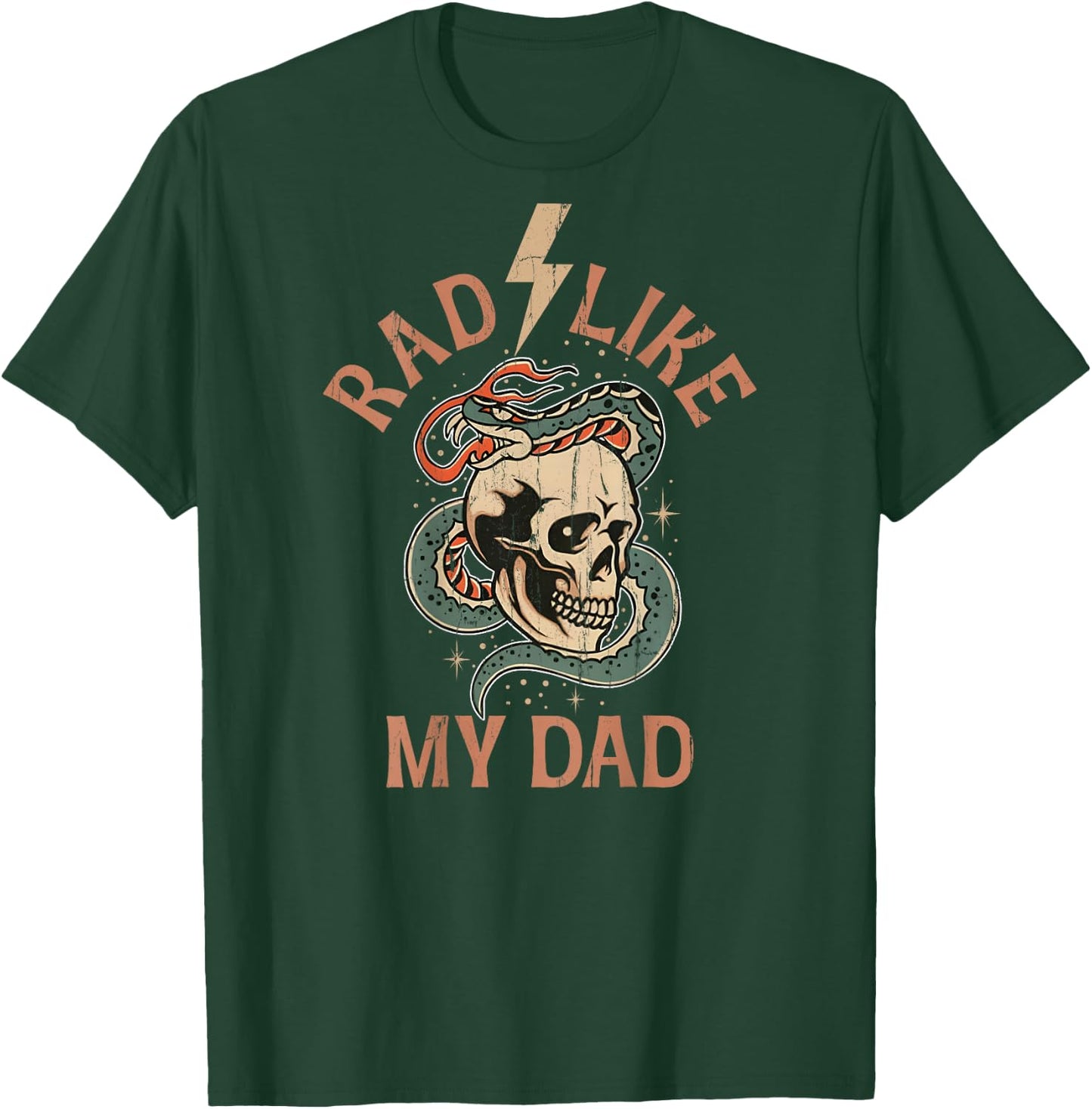 Rad Like My Dad, Funny Retro I Love My Dad - On Back T-Shirt - T-Shirt | Forest