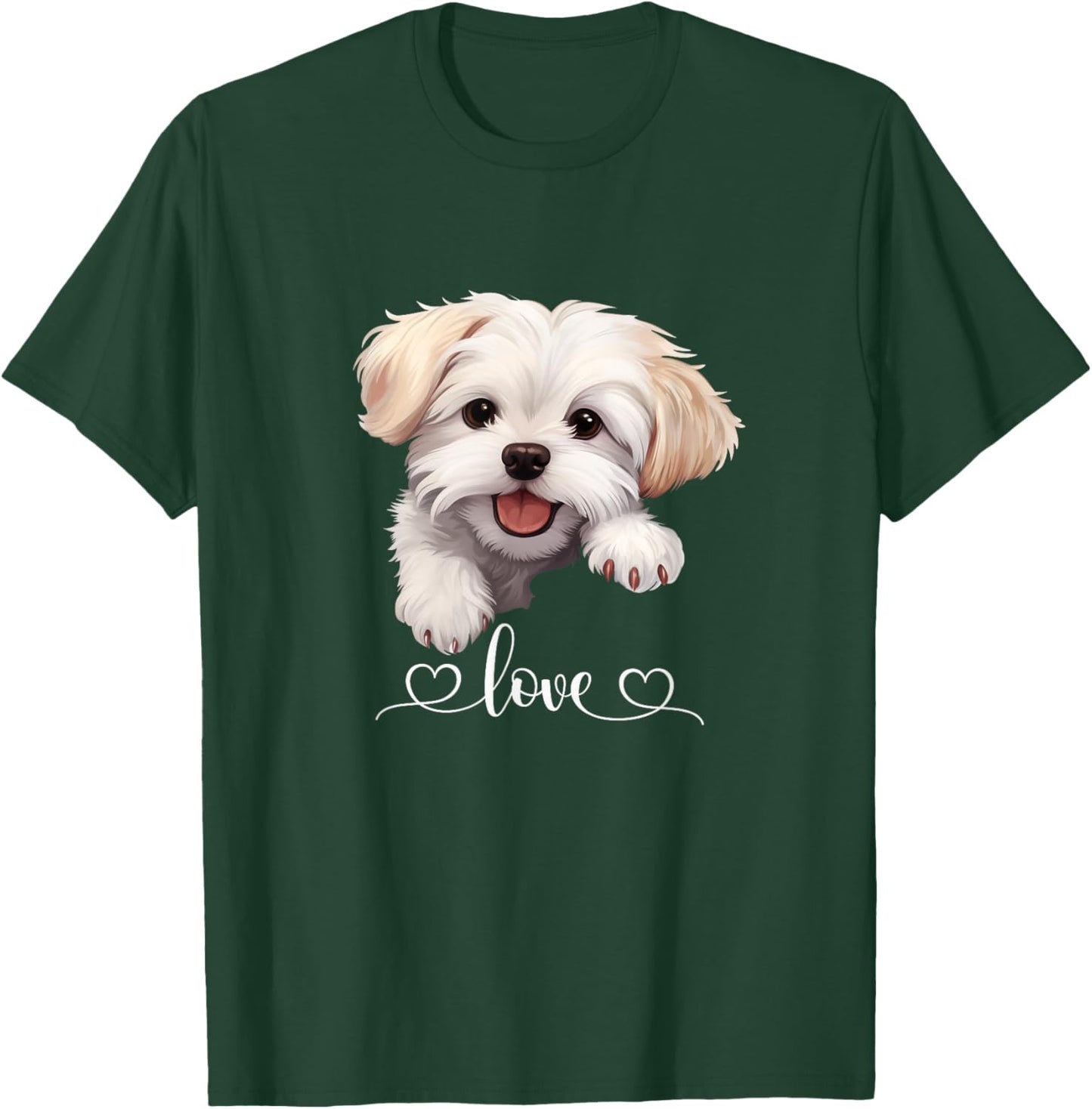 Maltese Love – Cute Small Dog Lover Gift T-Shirt - T-Shirt | Forest