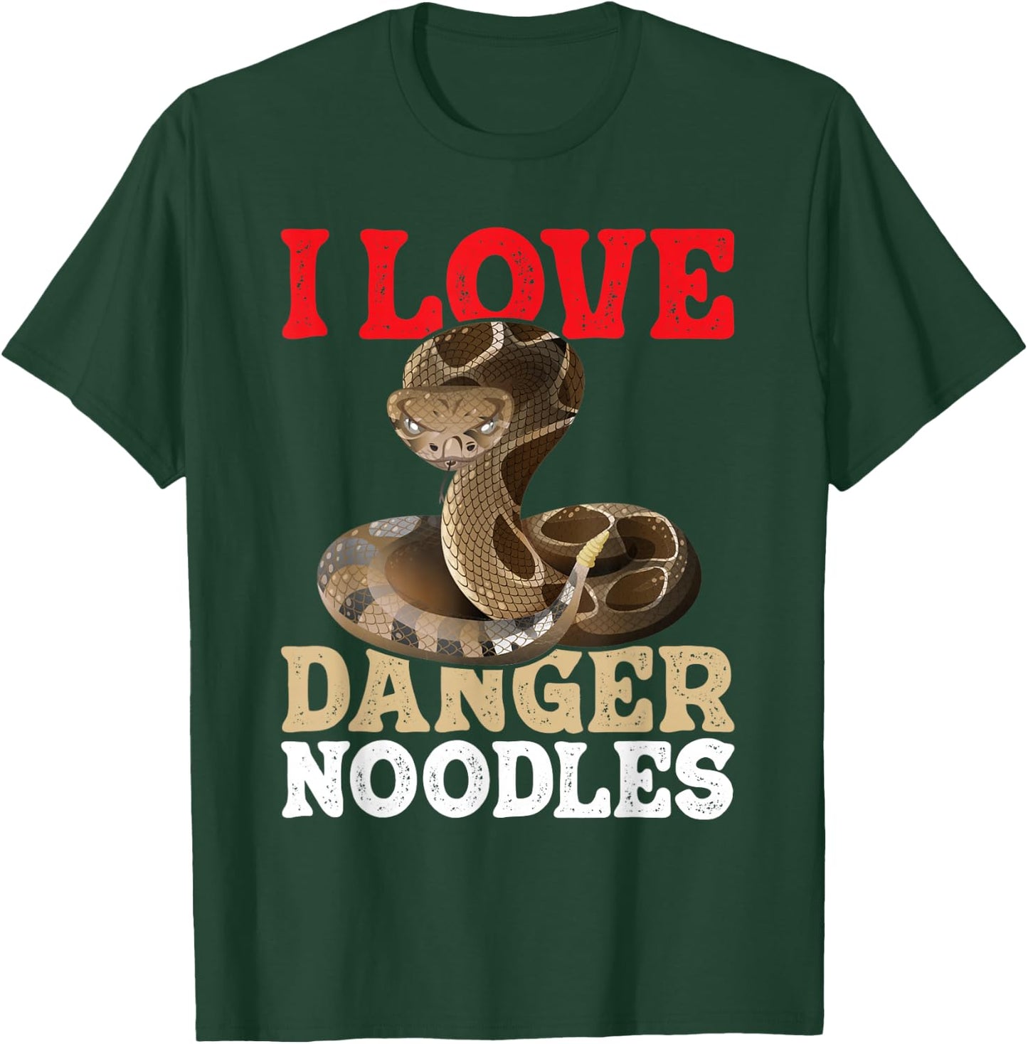I Love Danger Noodles - Snake Lover Herpetologist Zoology T-Shirt - T-Shirt | Forest