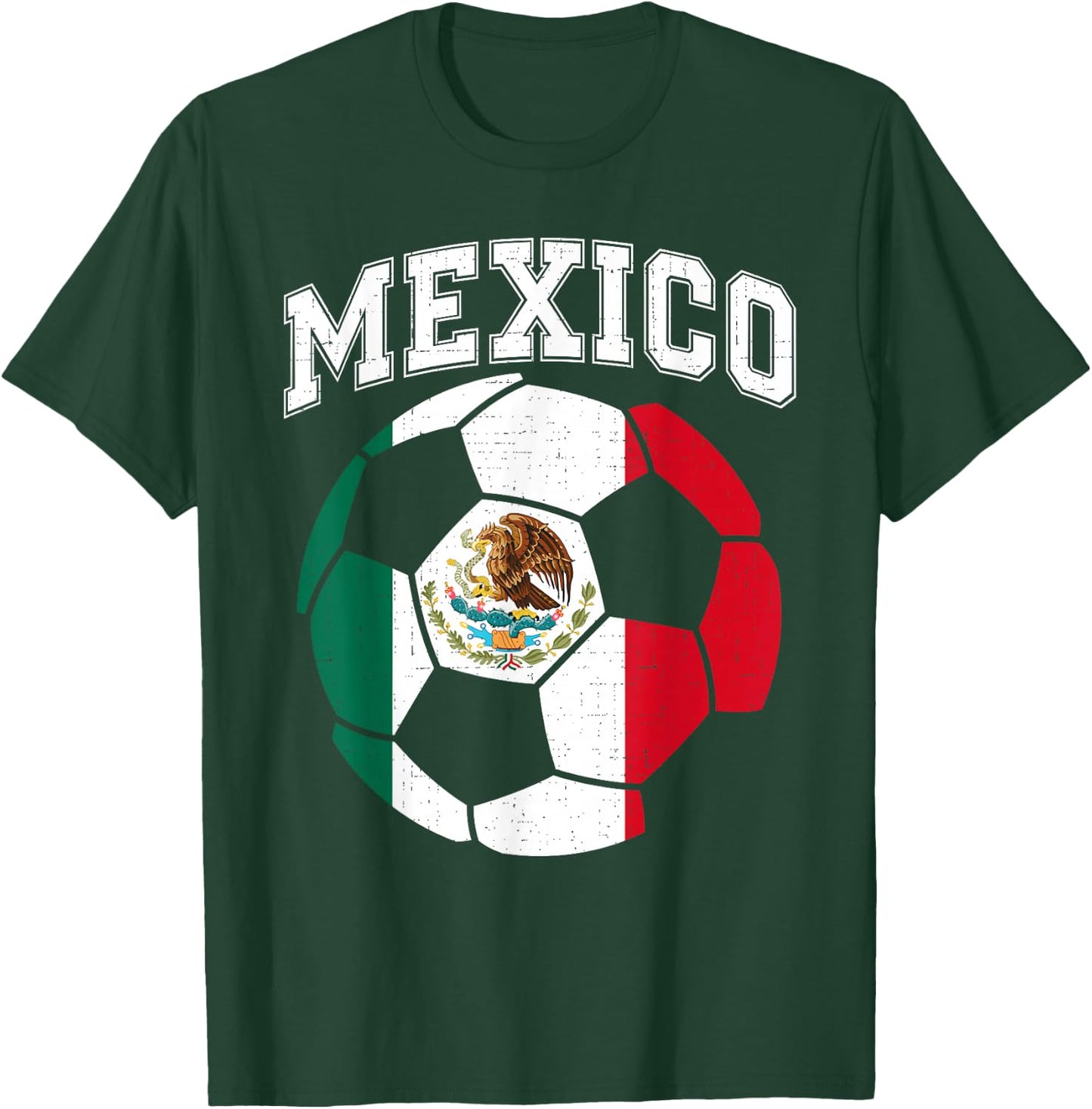 Mexico Mexican Flag Vintage Pride Men Women Kids T-Shirt - T-Shirt | Forest