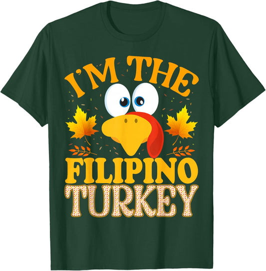 99 Gifts Thanksgiving I'm The Filipino Turkey Matching - -Adults, Black, Small, Short Sleeve, , Thanksgiving Turkey T-Shirt - T-Shirt | Forest