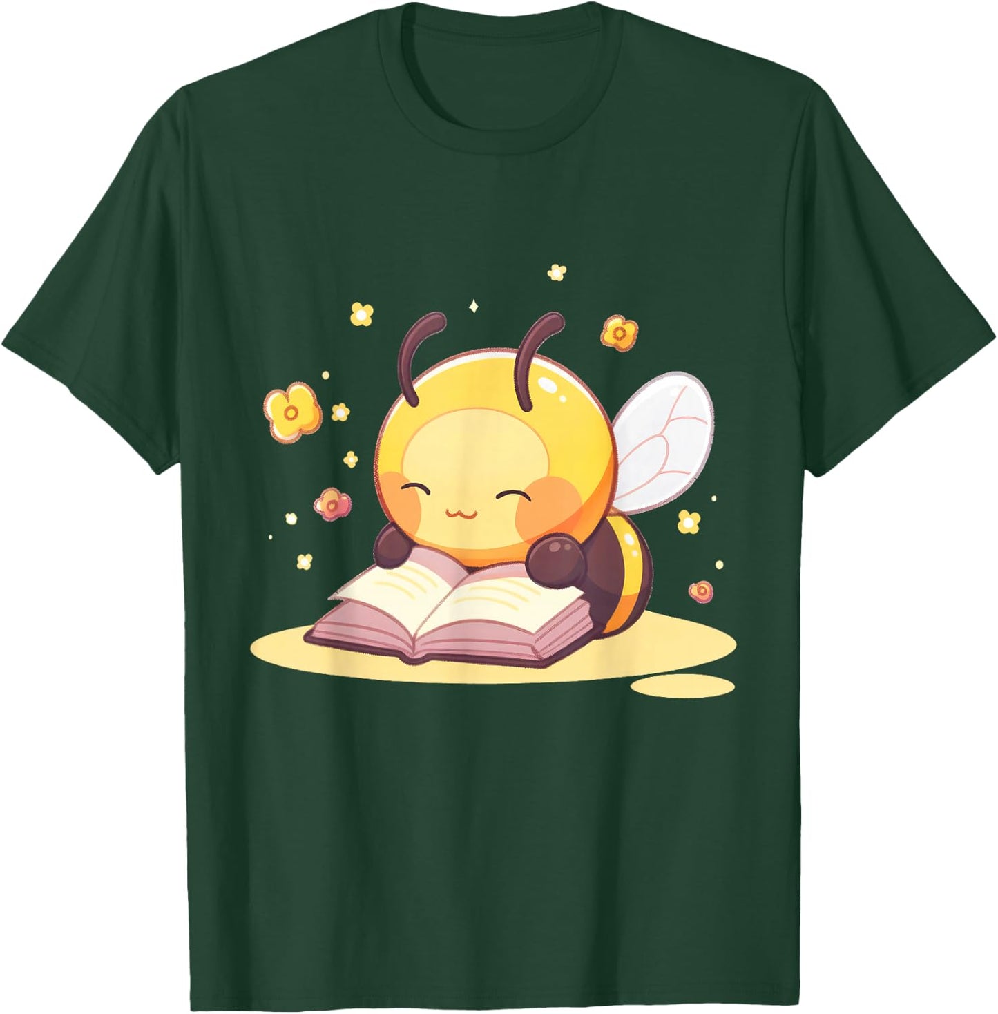Cute Bee Reading A Book T-Shirt - T-Shirt | Forest