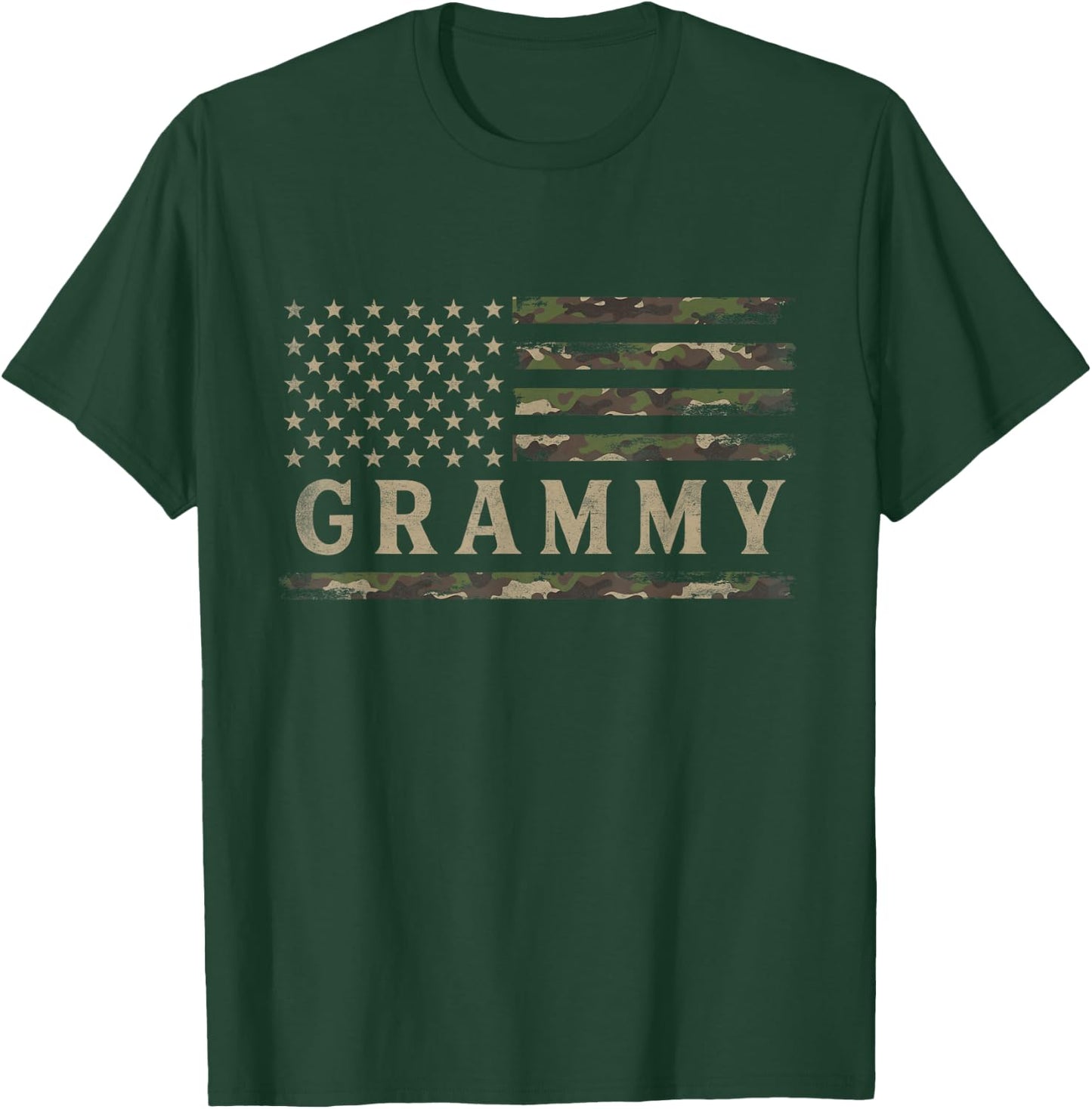 Camo Grammy Camourflage USA Flag Mothers Day Grandma T-Shirt - T-Shirt | Forest