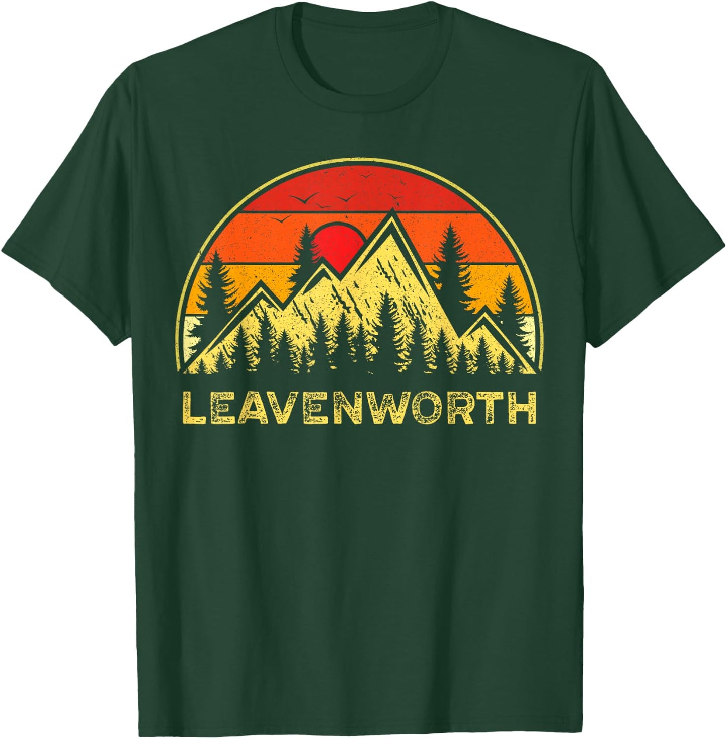Vintage Leavenworth Washington WA Mountains Hiking Souvenirs T-Shirt - T-Shirt | Forest