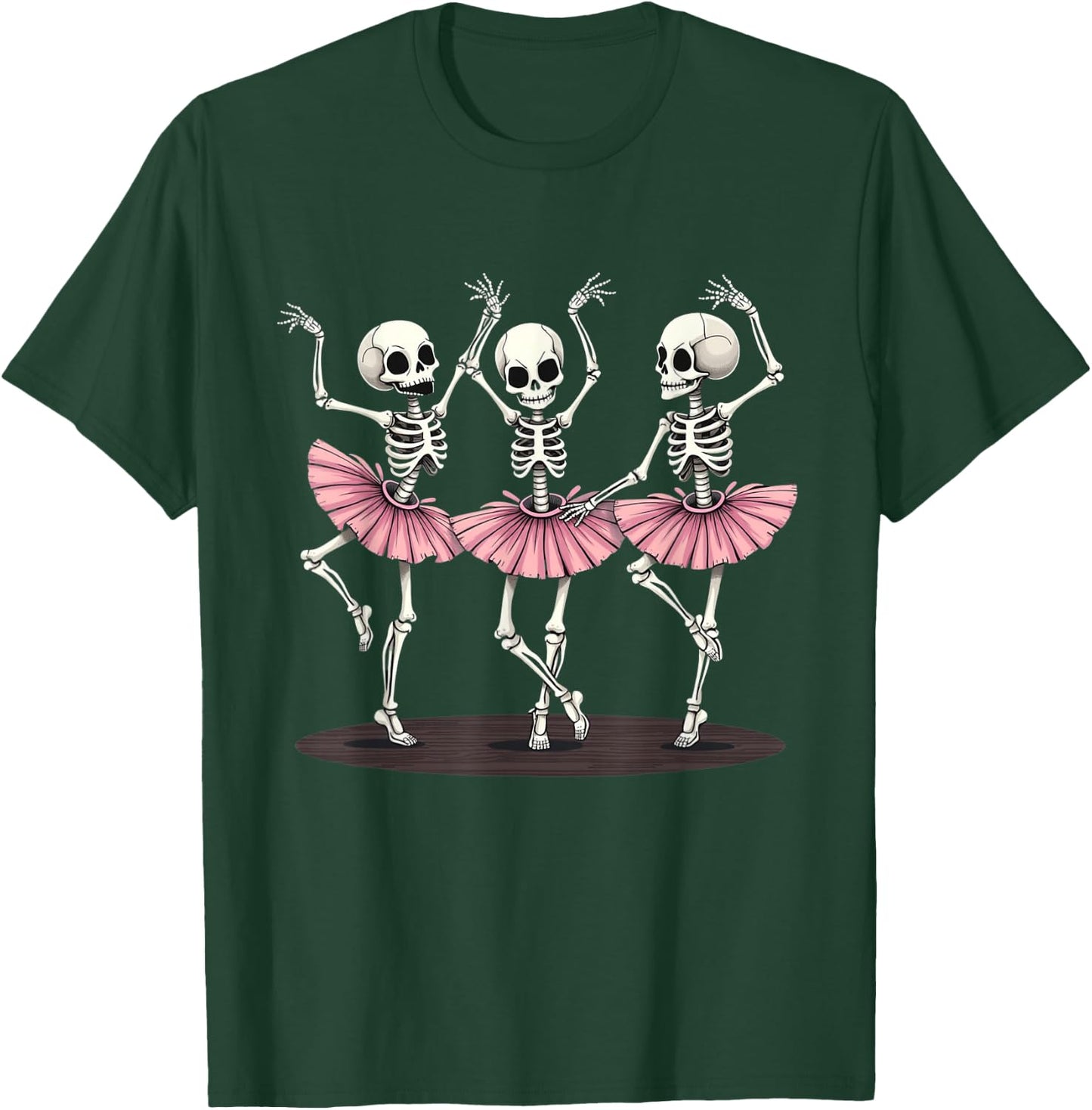 Ballet Dancing Skeleton Ballerinas Halloween Costume Women T-Shirt - T-Shirt | Forest