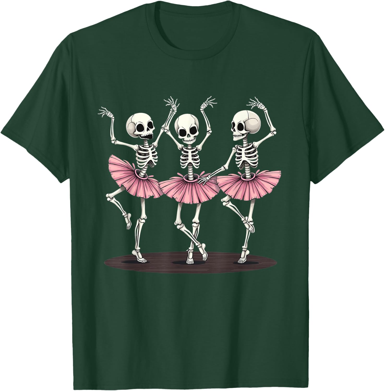 Ballet Dancing Skeleton Ballerinas Halloween Costume Women T-Shirt - T-Shirt | Forest