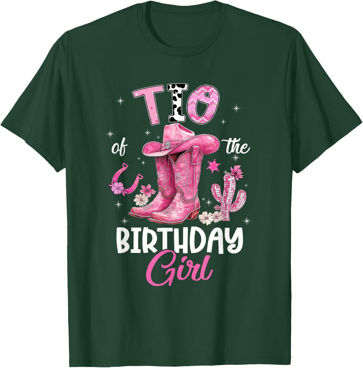 TIO of The Birthday Girl Pink Cowgirl Western Cow Girl T-Shirt - T-Shirt | Forest