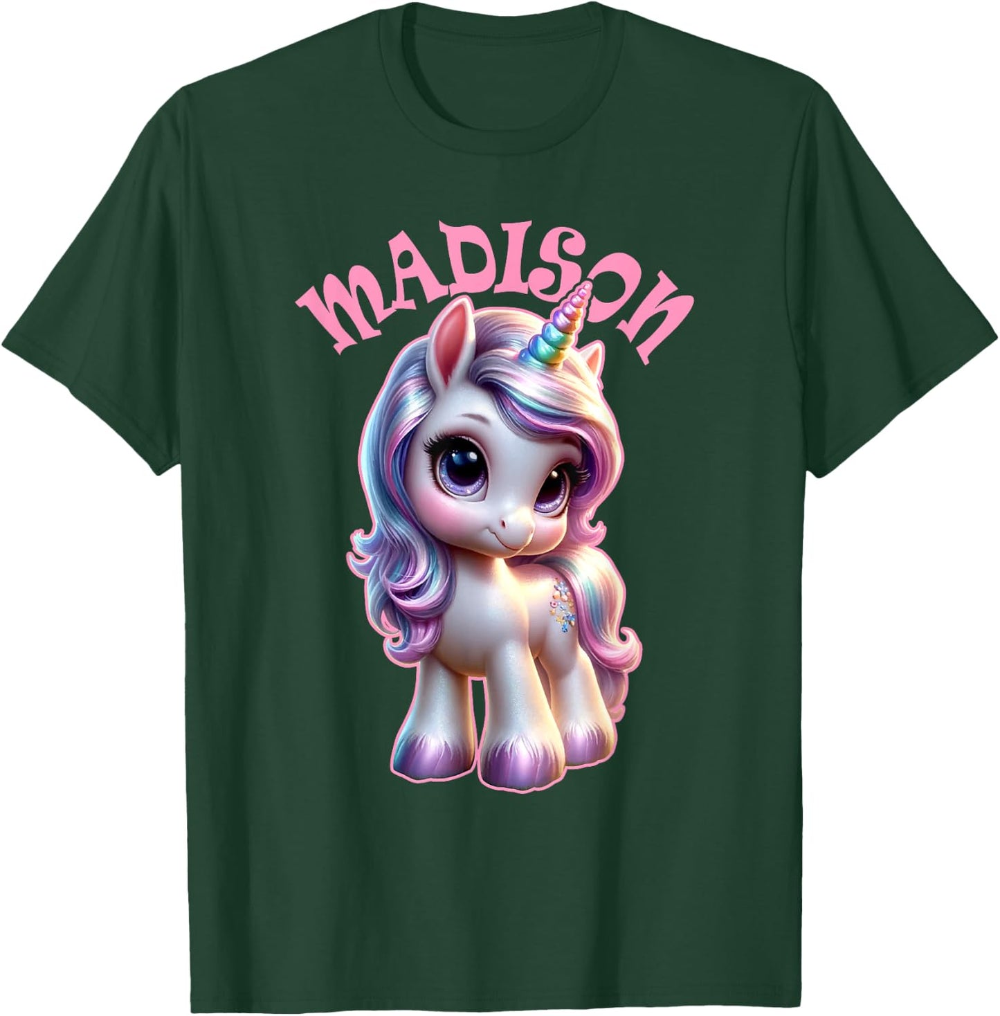 Madison Cute Unicorn Design for Girls Name Madison T-Shirt - T-Shirt | Forest
