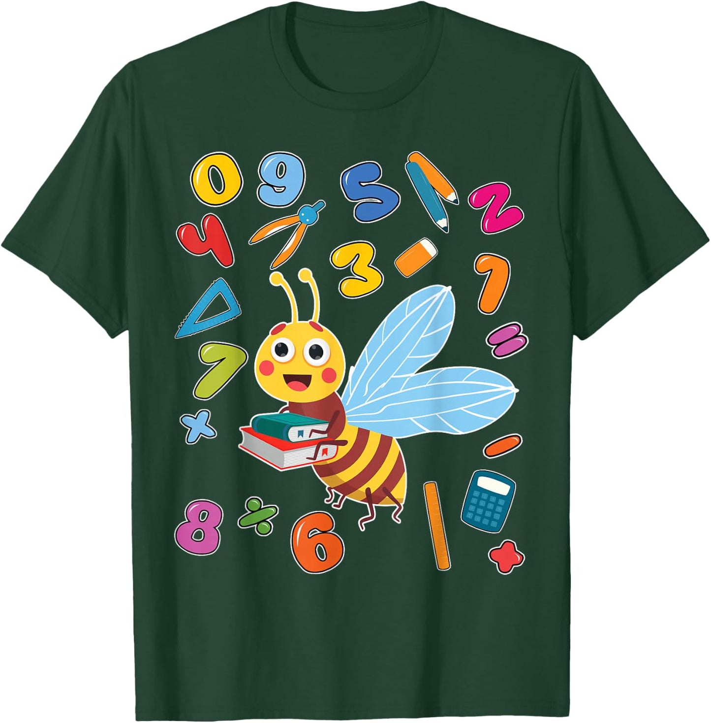 Numbers Math day back school kids number day bee costume T-Shirt - T-Shirt | Forest