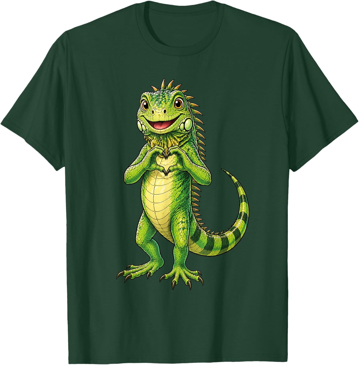 Iguana with Heart | Cute Little Iguana Heart Symbol T-Shirt - T-Shirt | Forest