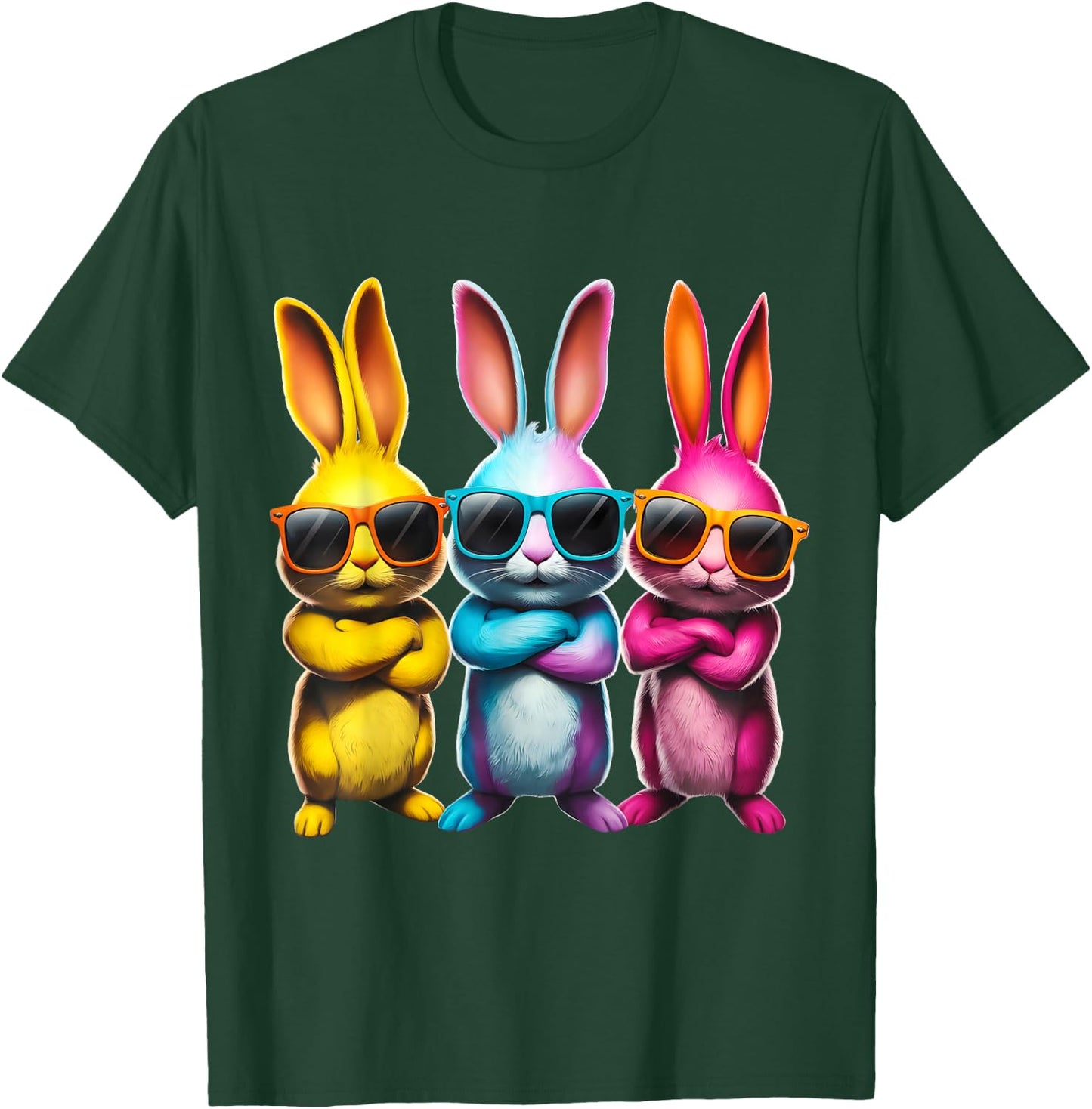 Funny Easter Bunny Cool Bunnies Kids Boys Girls Women Men T-Shirt - T-Shirt | Forest