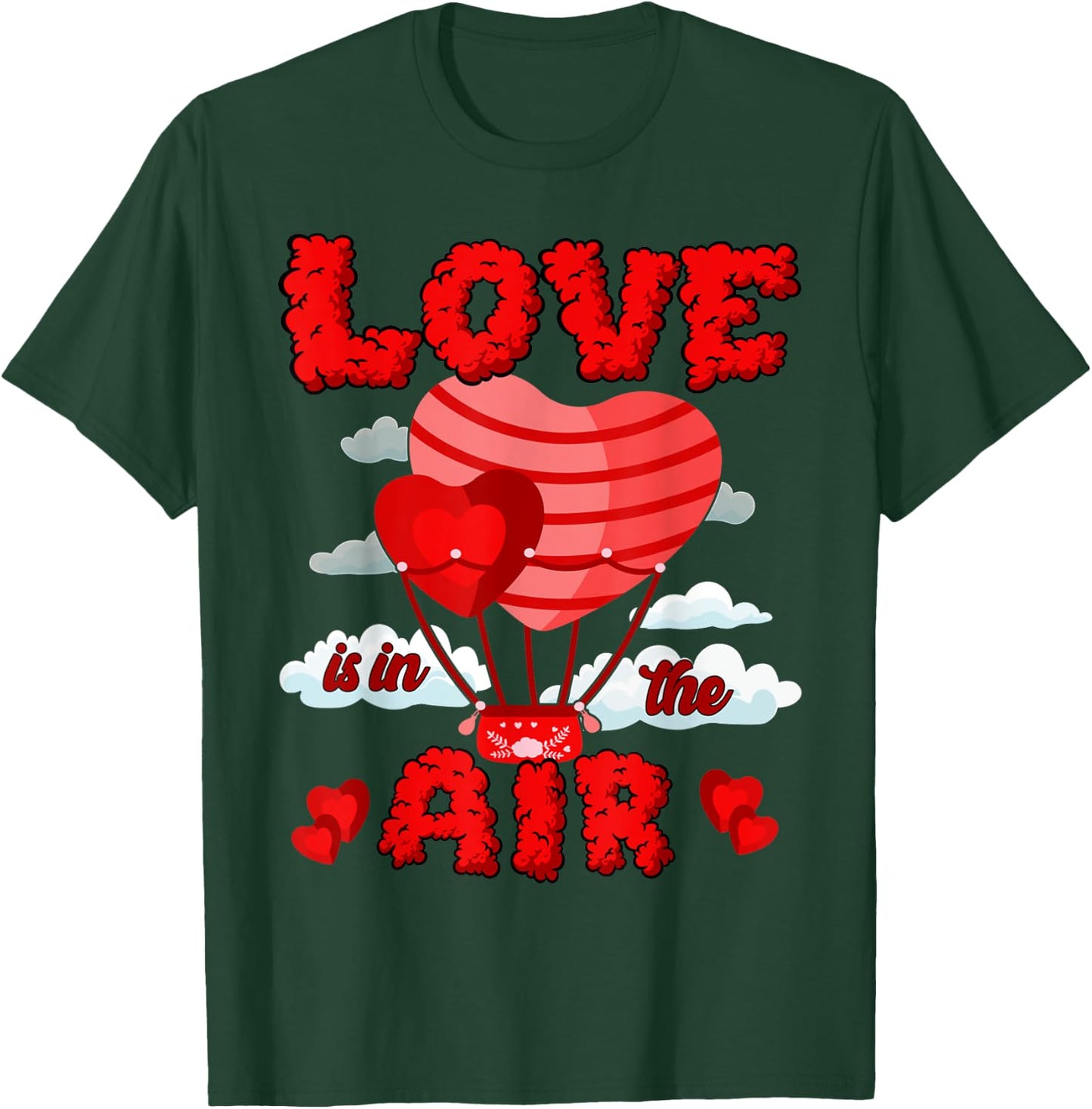 Love is in the air Hot Air Balloon Retro Groovy Love , black T-Shirt - T-Shirt | Forest